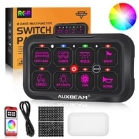 8 Gang RGB Switch Panel with APP Control, Toggle/ Momentary/ Pulsed Mode Supported - AUXBEAM
