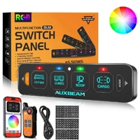 4 Gang RGB SLIM Switch Panel with APP & Remote Control, Toggle/ Momentary/ Pulsed Mode - AUXBEAM