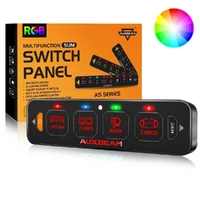 4 Gang RGB SLIM Switch Panel, Toggle/ Momentary/ Pulsed Mode Supported - AUXBEAM