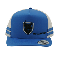 OzArmour Stripe Steel Blue & Silver Cap - BS