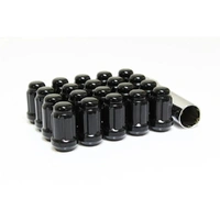 VALOR (5 LUG) 12 X 1.25 Wheel Nut Kit - BLACK - 20 Nuts / 4 Valve Stems / Socket Key