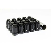 VALOR (5 LUG) 12 X 1.5 Wheel Nut Kit - BLACK - 20 Nuts / 4 Valve Stems / Socket Key